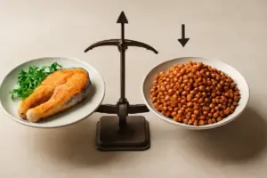 Proteine del pesce e dei legumi a confronto: quale sazia di più a parità di calorie