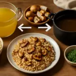 Brodo vegetale o di carne per il risotto ai funghi: la scelta che incide di più