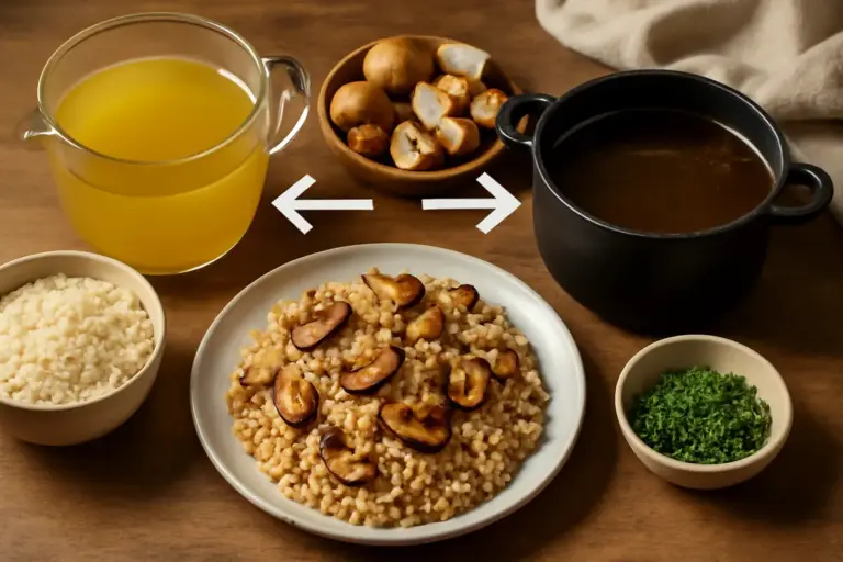Brodo vegetale o di carne per il risotto ai funghi: la scelta che incide di più