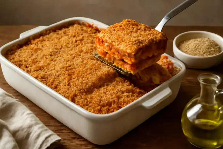 Gratinare le lasagne senza formaggi grassi: la crosta croccante alternativa