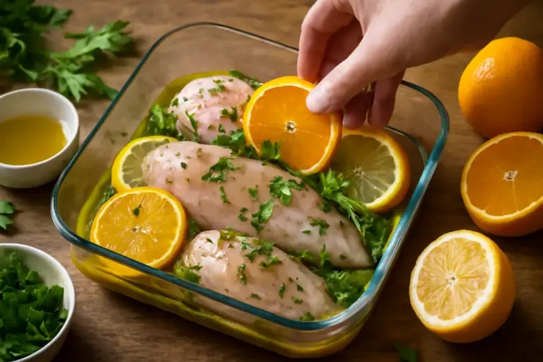 Marinatura del pollo con agrumi ed erbe: l’abbinamento che elimina il sale